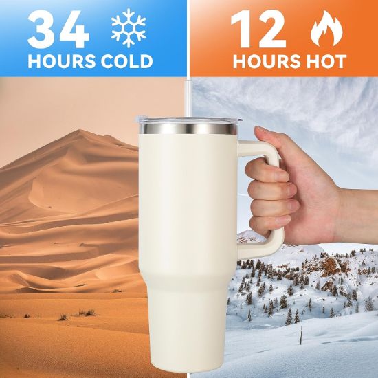 Picture of TUMBLER VACUUM SEALED CUP WITH HANDLE