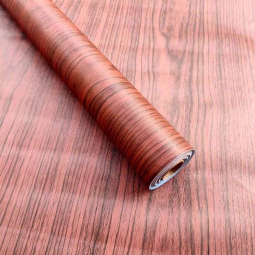 Picture of PVC Self Adhesive Wood Grain Paper Furniture Wall Stickers Vintage Wood Peel and Stick Wallpaper