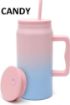 Picture of Mug with Handle and Straw (Candy color) Thermos Mug Cup with Straw  Insulated Cup Stainless Steel Mug Insulated Cup with Straw  Mug with Handle  Mug
