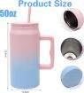 Picture of Mug with Handle and Straw (Candy color) Thermos Mug Cup with Straw  Insulated Cup Stainless Steel Mug Insulated Cup with Straw  Mug with Handle  Mug