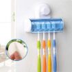 Picture of Toothbrush Holder  Toothbrush Holder with Magic Annularity Suction Cup Easily Wall Mounted 5 Toothbrush Storage Set