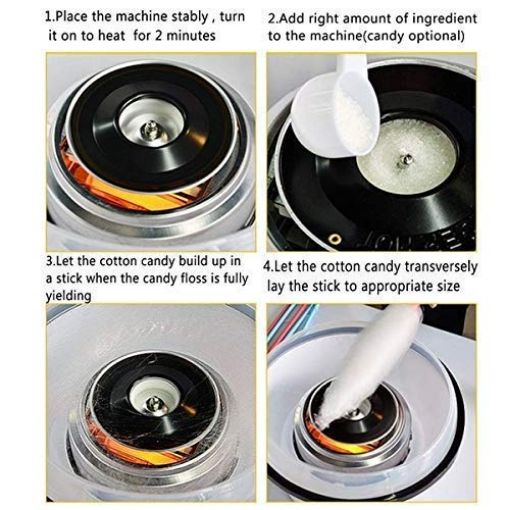 Picture of Cotton Candy Maker Machine Electric Cotton Candy Maker Cotton Candy Floss Maker Classic Vintage Cotton Candy Making Machine Nostalgia Cotton Candy Maker Homemade Sweets Supplies for Birthday Parties Family Outdoor Gathering