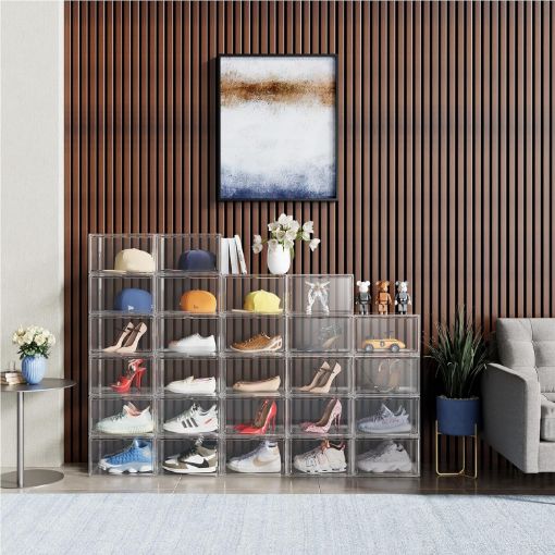 Picture of 5 Layer Shoe Box Smart Shoe Rack with 6 Layer Shoes Stand Multifunctional Entryway Foldable & Collapsible Door Shoe Rack