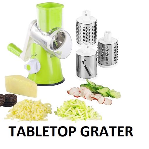 Picture of TABLETOP DRUM GRATER Rotary Cheese Grater Rotary Graters for Kitchen  Food Shredder Round Mandoline Drum Slicer Rotary Cheese Grater Veggie Slicer Vegetable Carrot Shredder Nut Chopper