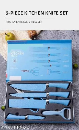 Picture of KNIFE SET NEW KNIVES SET KITCHEN KNIFE SET Kitchen Knife Set Non-stick Coating Knives With Gift Box 6PCS Professional Chef Knives Set for Kitchen Knives Accessories