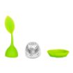 Picture of Silicone Tea Leaf Infuser With Long Leaf Shape Handle, Stainless Steel Infuser With Drip Tray | Perfect For Steeping Loose Leaf Tea In Tea Cup  Mug   Teapot