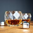Picture of Crystal Whisky Glass 350 ml 2 pis set  Daiamond Shaped Whiskey Unique Cool Crystal Rocks Whiskey Glasses Set for Scotch Crystal Rocks Whiskey