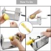 Picture of pasta chipser Manual Stainless Steel Twisted Potato Slicer Spiral Vegetable Cutter French Fry