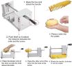 Picture of pasta chipser Manual Stainless Steel Twisted Potato Slicer Spiral Vegetable Cutter French Fry