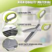 Picture of Multi-Functional Stainless Steel Kitchen Knives 5 Layers Scissors Cut Herb Spices Cooking Tools Vegetable Cutter with Cleaning Brush 5 blade kitchen scissorsStainless Steel 5 Blade Vegetable Leaf Scissor and Cutter