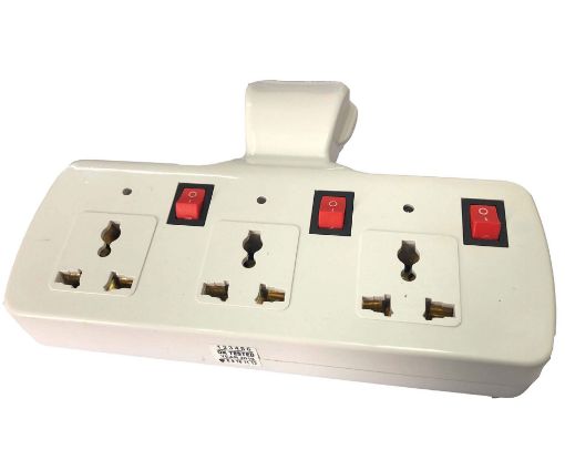 Picture of 3 PIN Multi Plug with Indicator 3 Plus 3 Multi-Plug Individual Switches LED Indicators and Switch Spike Guard Fuse Extension Board