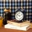 Picture of blue clock twin bell clock Alarm Clock small clock Matt Clock