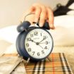 Picture of blue clock twin bell clock Alarm Clock small clock Matt Clock