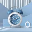 Picture of alarm clock Twin Bell Alarm Clock Analog Desk Clock Mini Table Clock Silent Battery Operated Alarm Clock