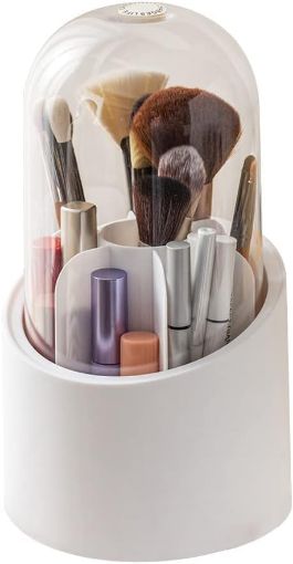 Picture of Rotating Brush Storage Bucket Makeup Brush Holder  Cosmetic Brush Storage Organizer Box