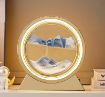 Picture of SAND ART Moving Sand Art Picture with LED Light Quicksand Painting Round Glass Sandscapes 3D Deep Sea Sand Art for Desktop Dynamic Desktop Art