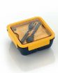 Picture of Square Container Airtight Leakproof Unbreakable Storage Container/Lunch Box with Spoon LUNCH BOX PLASTIC SQUARE LUNCH BOX