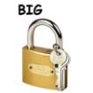 Picture of BIG  Brass Lock and Key Padlocks Securing Luggage While Travelling Locks