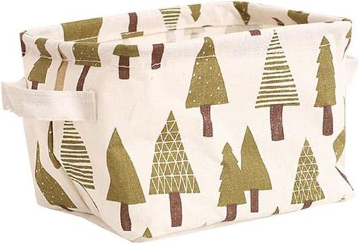 Picture of Small Canvas Basket  Fabric Storage Basket Home Décor Canvas Organizers Storage Basket