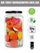 Picture of Glass Jar with Air Tight Cap  Glass jar capacity 1kg  1 ltr capacity  glass jar 1000 Gram set of 6 with Air Tight Black Cap