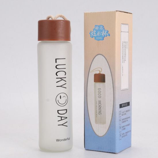 Picture of SLIM FROSTED GLASS WATER BOTTLE