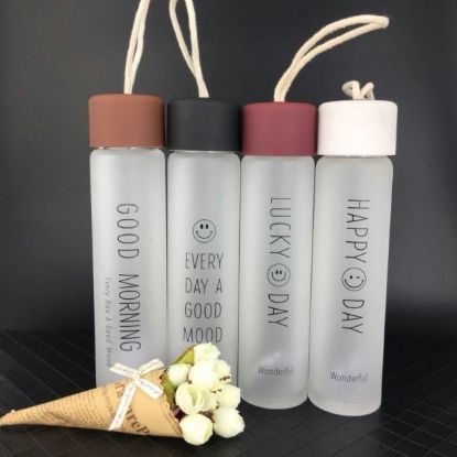 Picture of SLIM FROSTED GLASS WATER BOTTLE