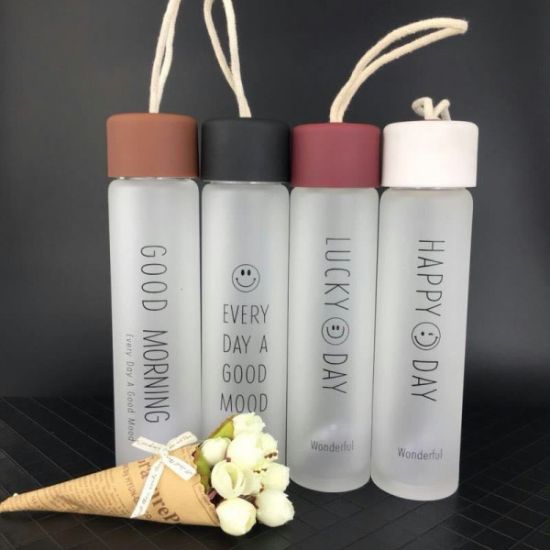 Picture of SLIM FROSTED GLASS WATER BOTTLE