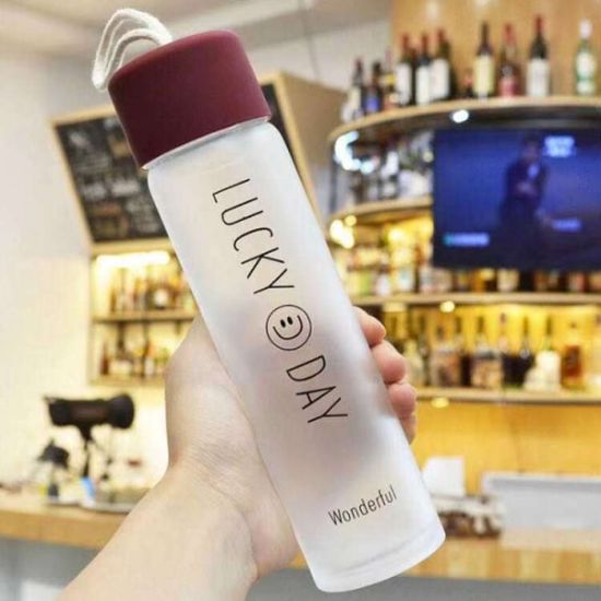 Picture of SLIM FROSTED GLASS WATER BOTTLE