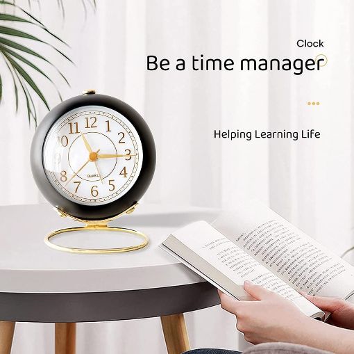 Picture of Round Clock desk clock black clock new bell clock