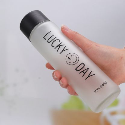 Picture of SLIM FROSTED GLASS WATER BOTTLE