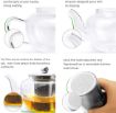 Picture of Round Green Tea Kettle 1 LStrainer round green tea kettle Borosilicate Square Glass Glass Tea Pot Heat Resistant Stainless Steel Infuser Perfect for Tea Coffee MakerClear Glass KettleRemovable Stainless Steel Infuser