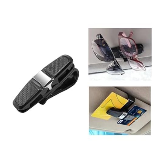 Picture of Car Sunglass Holder Sun Visor Clip-on Glass 180 Degree Rotation Car Glasses Holder  Car Sun Visor Double End Clip