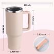 Picture of HEAVY Vacuum Insulated Tumbler (Rose Quartz) Tumbler With Handle  Water Bottle Cup