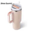 Picture of HEAVY Vacuum Insulated Tumbler (Rose Quartz) Tumbler With Handle  Water Bottle Cup