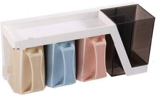 Picture of Magic Sticker Series Self Adhesive Wall Mounted Toothbrush Holder for Bathroom  Magic Sticker Series Self Adhesive Wall Mounted Toothbrush Holder for Bathroom