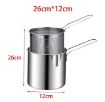 Picture of Deep Frying Pot With Basket Stainless Steel Fryer Pot With Long Handle Mini Deep Oil Fryer
