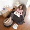 Picture of Inflatable Lounge Chair for Adults Flocking Air Couch Sofa for Gaming Bedroom Indoor Outdoor AIR SOFA CHAIR SOFA  Inflatable Air Chair Footrest Stool Furniture