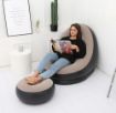 Picture of Inflatable Lounge Chair for Adults Flocking Air Couch Sofa for Gaming Bedroom Indoor Outdoor AIR SOFA CHAIR SOFA  Inflatable Air Chair Footrest Stool Furniture