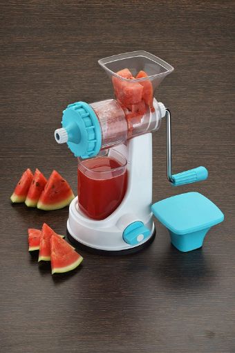 Picture of Hand Juicer for Fruits and Vegetables Steel Handle Vacuum Locking System Shake Smoothies Travel Juicer for Fruits and Vegetables Juice Maker Machine Grinder Mixer with Waste Collector