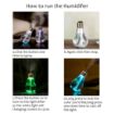 Picture of Bulb Air Humidifier Ultrasonic Humidifier with On & Off 7 Color Changing LED Night Lights Cool Mist Humidifier Bulb Air Purifier humidifier with Whisper Quiet Operation Automatic Shut-Off and LED Night Light Functions