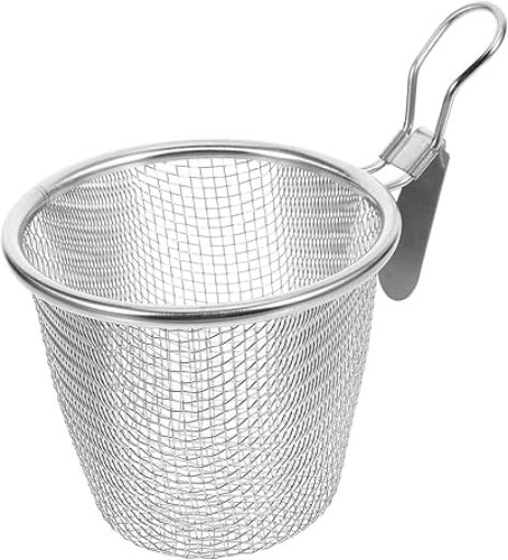 Picture of Noodle Strainer Basket Mesh Strainer with Handle  Food Strainer Noodles Filter