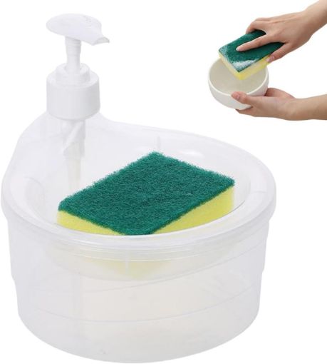 Picture of Soap Dispenser and Scrubber Holder Soap Dispenser with Pump SOAP PUMP SOAP DISPENSER