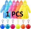 Picture of Raincoat Ball Disposable Rain Poncho Raincoat Keychain Ball with Hook
