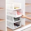 Picture of 4 LAYER FOLDABLE SLIDING DRAWER  Plastic 4 Layer Folding Wardrobe Storage Box Sliding Drawer Organizer Stackable Shelf Baskets Cloth