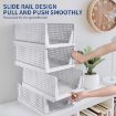 Picture of 4 LAYER FOLDABLE SLIDING DRAWER  Plastic 4 Layer Folding Wardrobe Storage Box Sliding Drawer Organizer Stackable Shelf Baskets Cloth