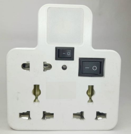 Picture of Night Lamp with Multi Socket Plug Multi Plug with Night Lamp 6 A Three Pin Socket