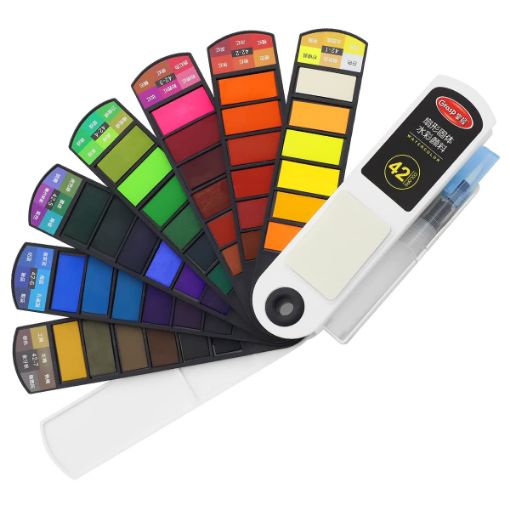 Picture of 42 Colors Foldable Solid Watercolor Paint Set Water Brush Pen 42 PCS Watercolor Paint Set  Watercolor Paint Set