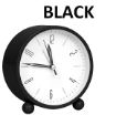 Picture of BLACK CLOCK Round Silent Analog Desk Alarm Clock Non Ticking with Snooze Super Silent Alarm Clock