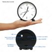 Picture of BLACK CLOCK Round Silent Analog Desk Alarm Clock Non Ticking with Snooze Super Silent Alarm Clock