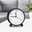 Picture of BLACK CLOCK Round Silent Analog Desk Alarm Clock Non Ticking with Snooze Super Silent Alarm Clock